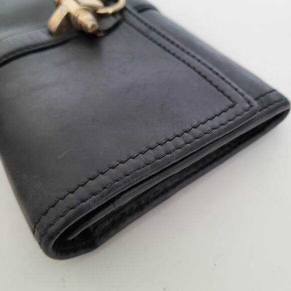 Givenchy Envelope Card Bill Holder Black Wallet Leather Vintage Clasp Large - Picture 11 of 15